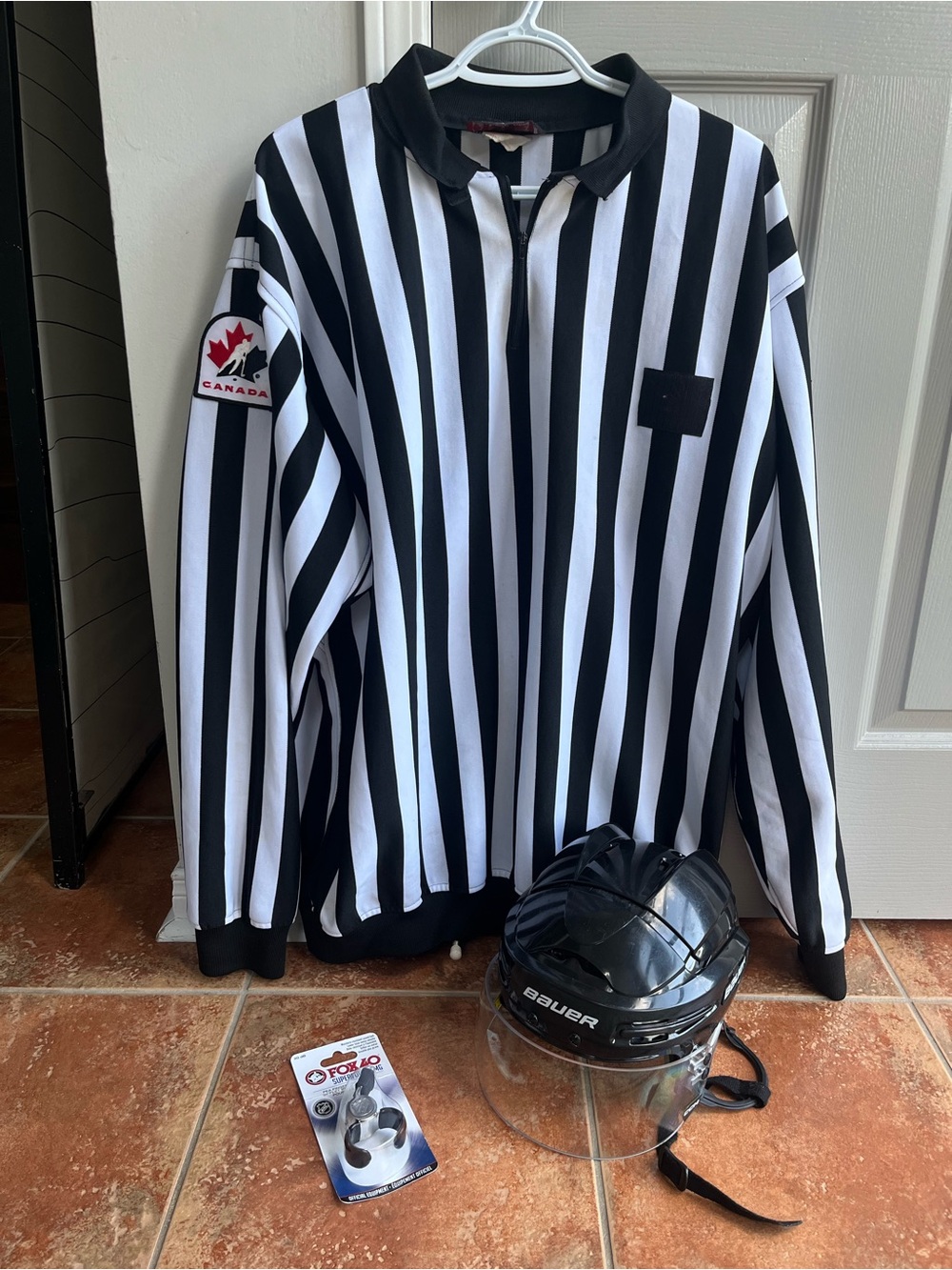 Hockey Referee Jersey Set w/ Visor & NEW Fox 40 Whistle